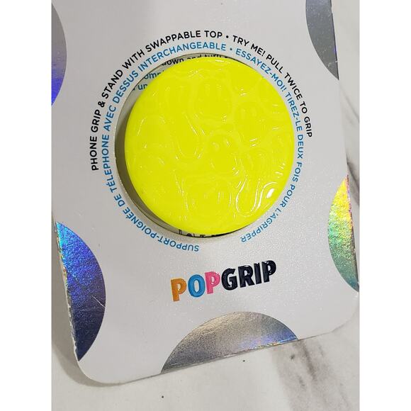 PopSockets PopGrip Cell Phone Grip Stand Happy Smiley Face Rave Melting Neon - Picture 1 of 4
